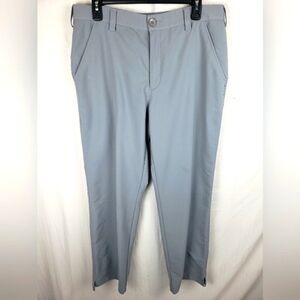 Under Armour Gray Flat Front Golf Athleisure Pants Sz 34/32